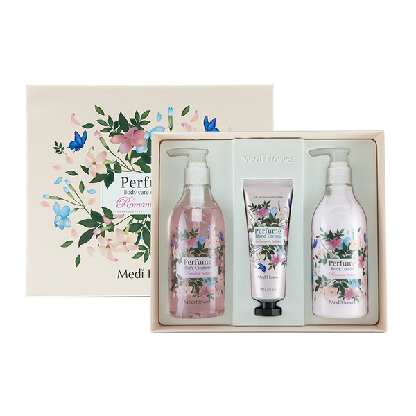 Perfumed Body Care Set Roamntic Holiday - Set (gel de ducha, loción corporal, crema de manos)  Medi Flower